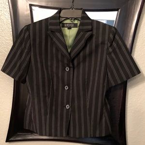 KASPER 6P Pinstriped Short Sleeve Jacket